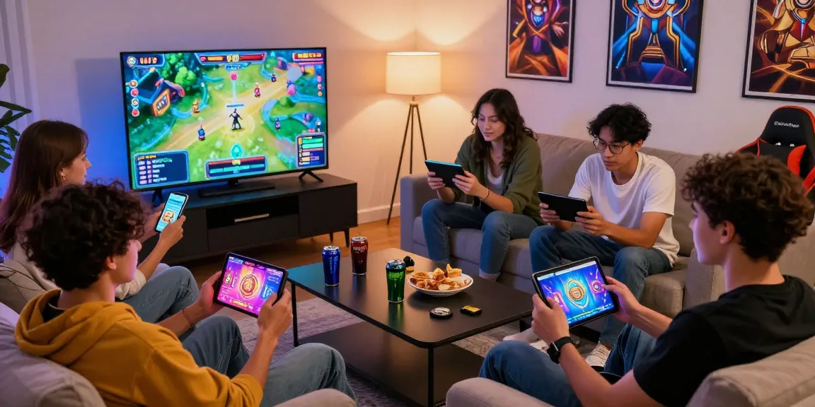 Friends enjoying online slot games together with deposit tanpa minimal access.