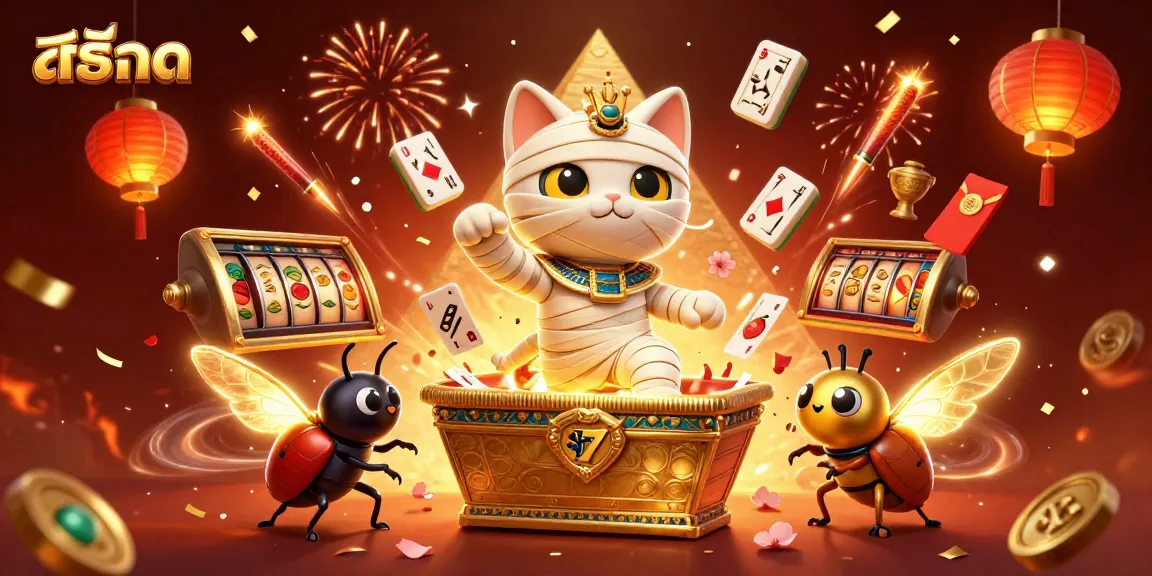 Menangkan jackpot dengan สล็อต yang menarik dalam ilustrasi kasino yang megah dan penuh warna.