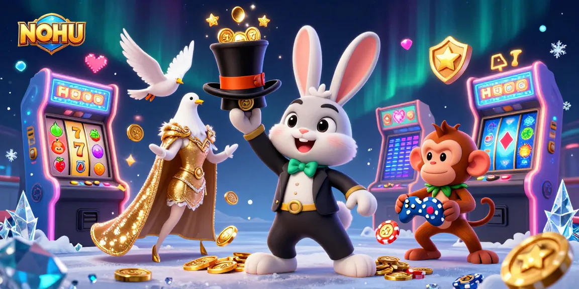 Engage in exhilarating slot adventures with NOHU at a vibrant casino scene.