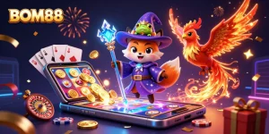 Experience winning moments with BOM88 in a vibrant casino gaming scene filled with excitement.