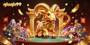 Experience thrilling gameplay with qiuqiu99's vibrant poker scene featuring golden ram and immersive elements.